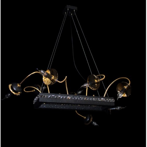 Modern design chandelier in black and gold flexible crystal TP-221