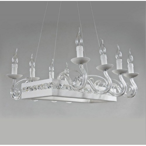 Design chandelier in crystal and starry white metal TP-222