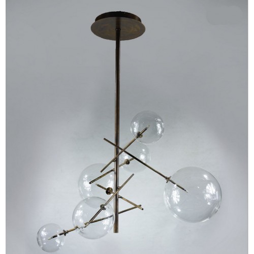 Classic ceiling lamp in brass and glass TP-223