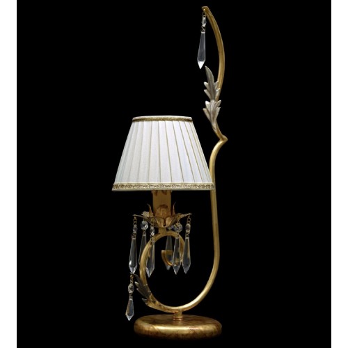 Classic gold bedside lamp with lampshade and crystal TP-225