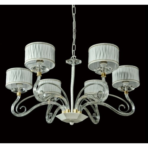 Modern white crystal chandelier with lampshades TP-226