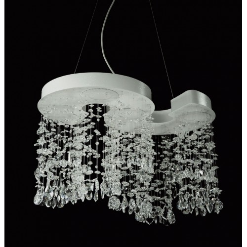 Starry white led chandelier with crystal pendants TP-229