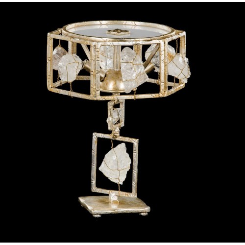 Bedside lamp in antiqued silver leaf rock crystal TP-238