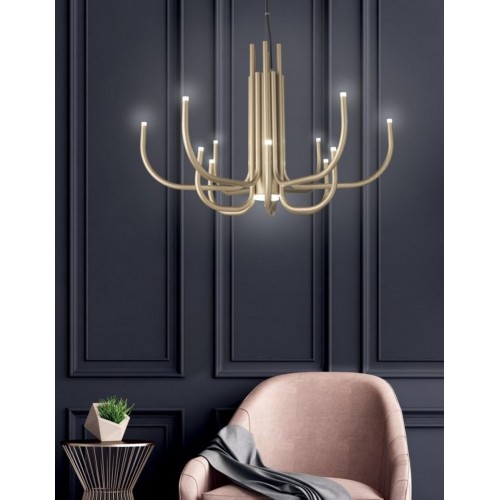 Lampadario sospensione a led design moderno bianco nero oro CIC-303