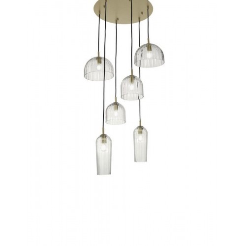 Lampadario a sospensione in vetro design moderno oro nero CIC-312