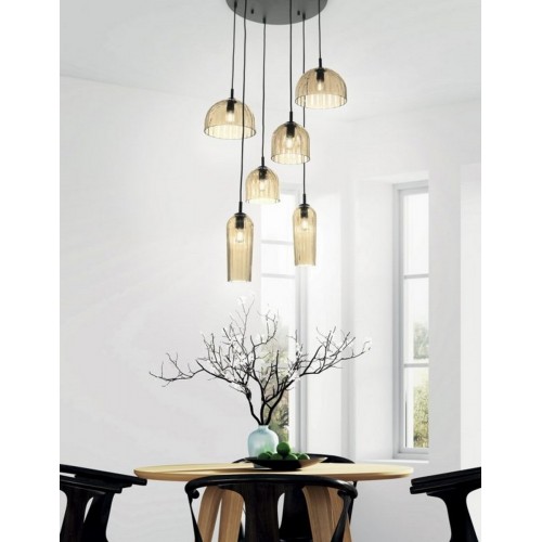 Suspension chandelier in modern design black gold CIC-313