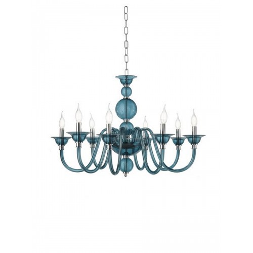 Modern design teal glass chandelier 8 lights  CIC-316