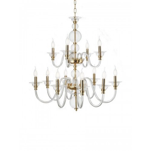 Modern design gold transparent glass chandelier 12 lights  CIC-319