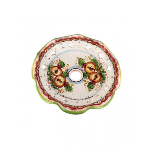 Ceramic plate for santo stefano chandelier by camastra pomegranates 