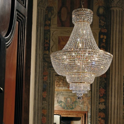 Classic chandelier in polished gold crystal LL-3