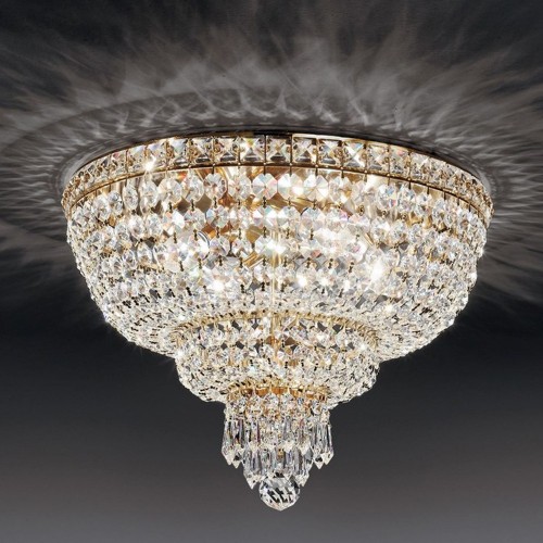 Classic ceiling light in polished gold crystal LL-4