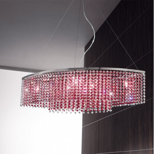 Modern chandelier in red crystal LL-35