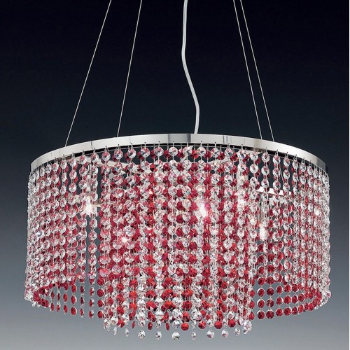 Modern chandelier in red crystal LL-36