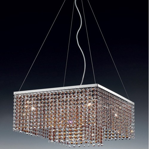 Modern chandelier in amber crystal LL-37