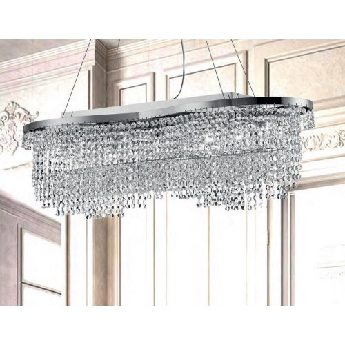 Lampadario in cristallo design moderno cromato LL-45