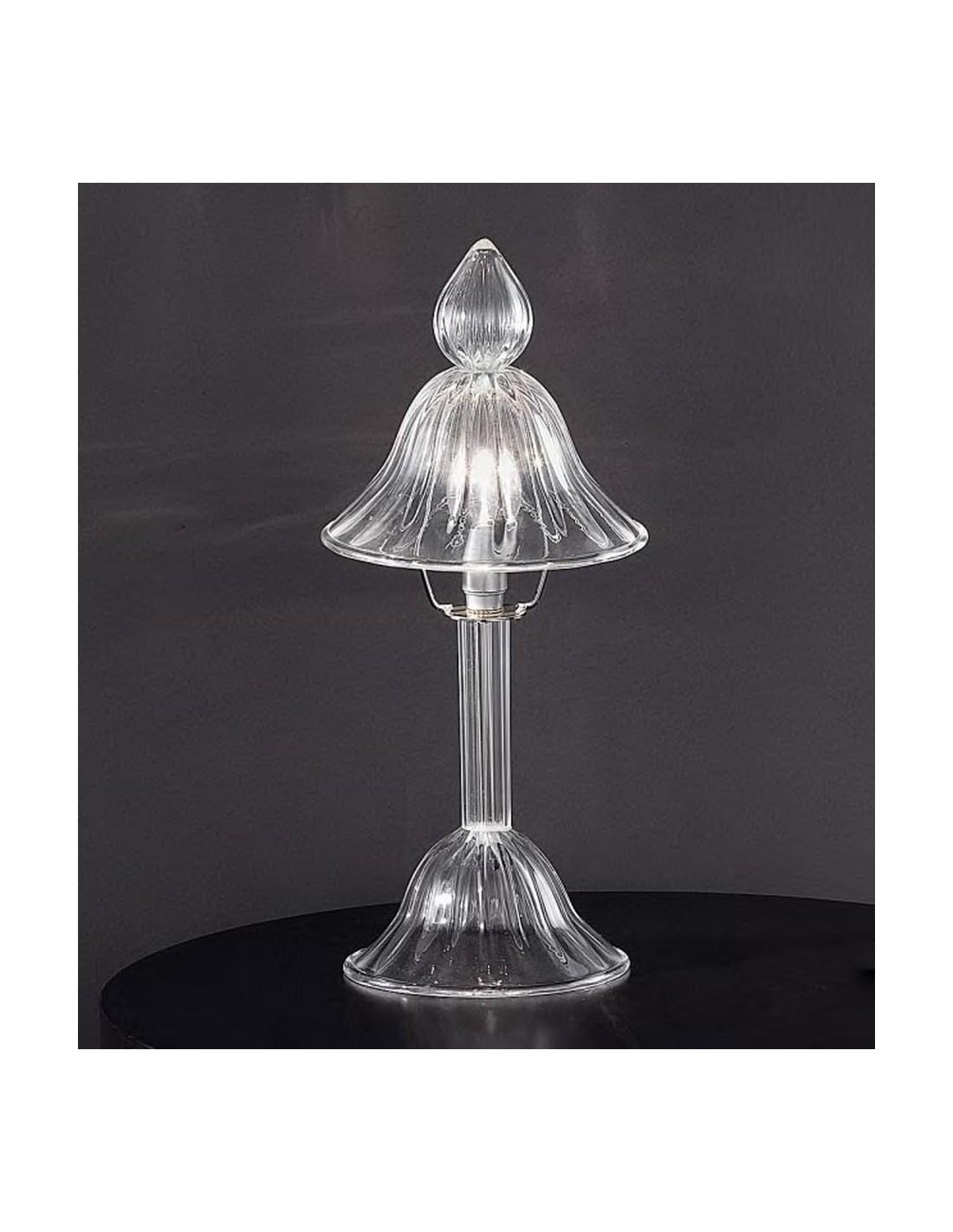Lampada da comodino in vetro con struttura cromata MURANEO  