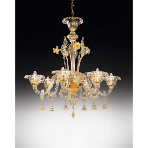 Classic Murano chandelier of Venice amber gold LL-76