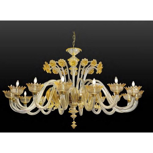 Classic Murano chandelier of Venice amber gold LL-79