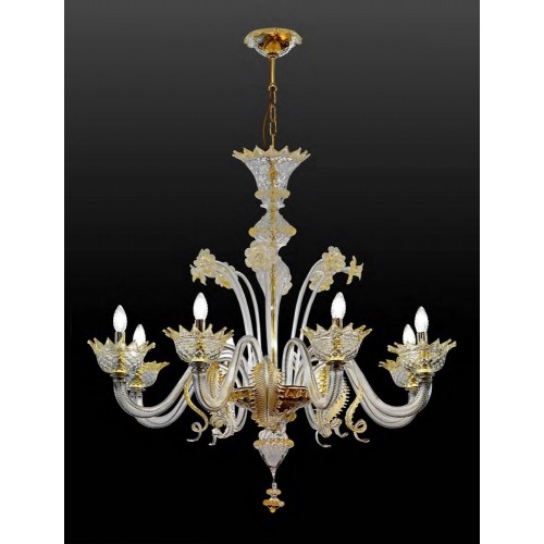 Classic Murano chandelier of Venice amber gold LL-80