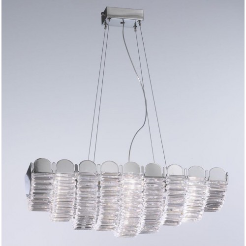 Classic suspension lamp in transparent crystal BELL-4