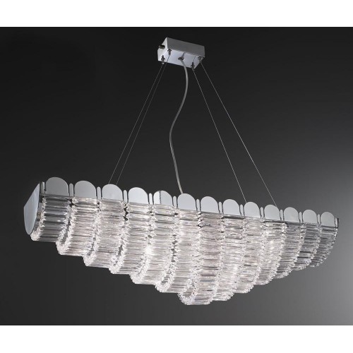 Classic suspension lamp in transparent crystal  BELL-5