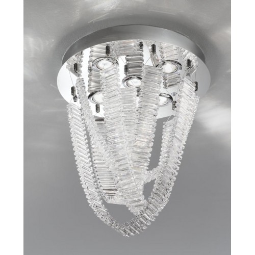 Classic ceiling light in transparent crystal BELL-6