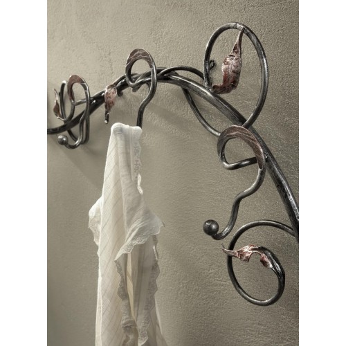 Classic rustic silver black wall coat rack BELL-8