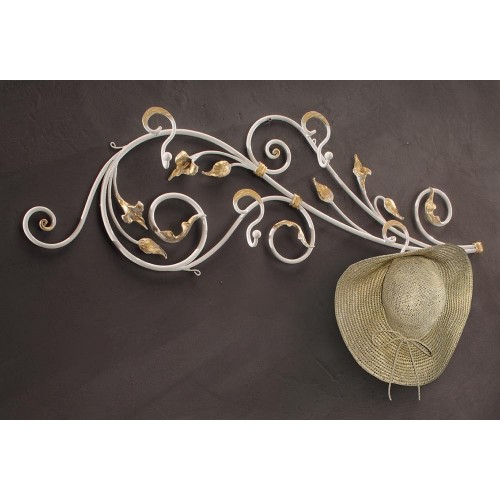 Classic white gold wrought iron wall hanger BELL-11