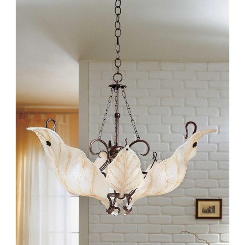 Classic pendant light amber brown glass BELL-25