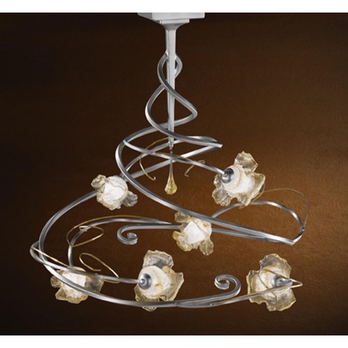 Classic ceiling light in silver glass BELL-31