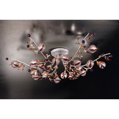 Classic ceiling light in platinum glass BELL-41