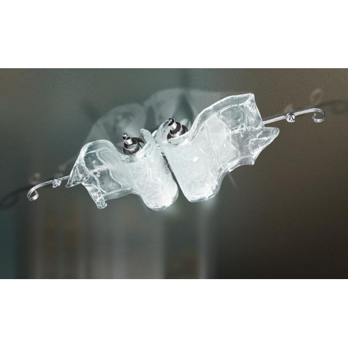 Classic ceiling light in transparent silver glass BELL-48