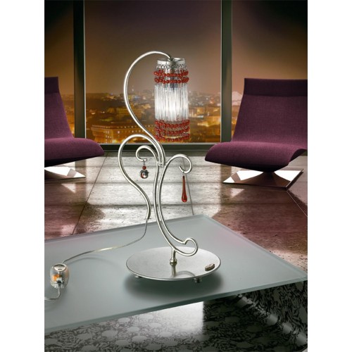 Classic silver crystal bedside table lamp  BELL-53