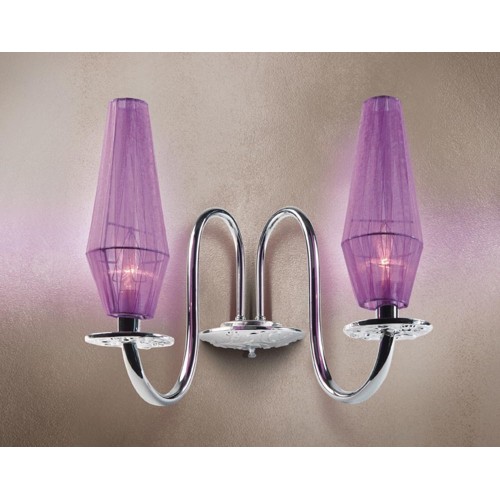 Modern chrome wall light purple lampshade BELL-74