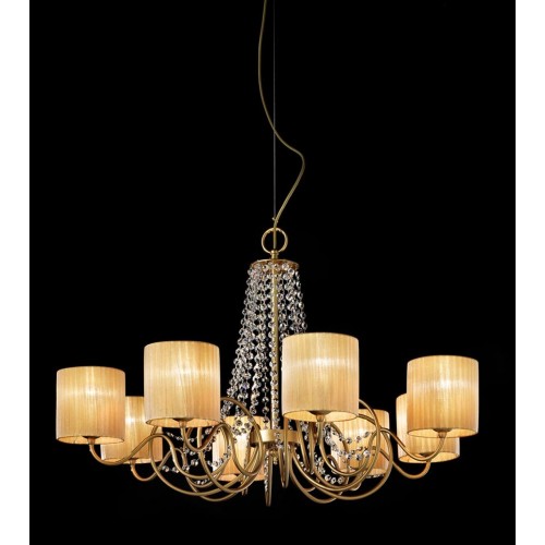 Classic pendant chandelier in amber gold crystal coll. BELL -81