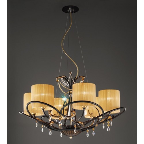 Classic black amber crystal pendant lamp BELL-83