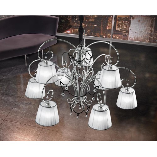 Classic pendant light crystal silver white  BELL-93