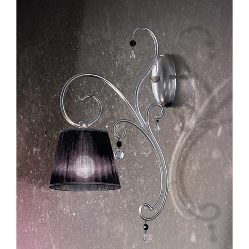 Classic silver black crystal wall light BELL-95