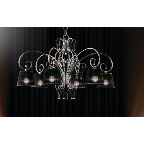 Classic pendant light crystal silver black BELL-98