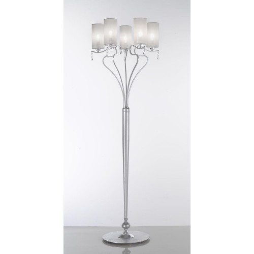 Floor lamp floor lamp classic white crystal silver BELL-99