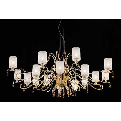 Classic pendant light crystal white gold BELL-102