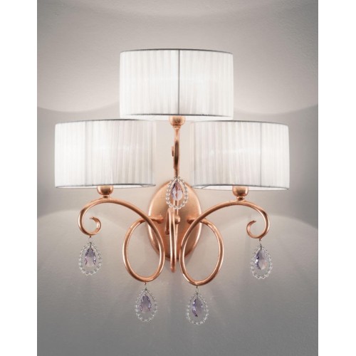 Classic wall light crystal copper white lampshade  BELL-106