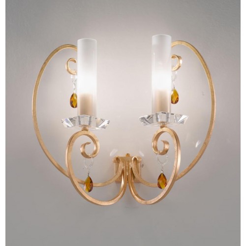 Classic wall light crystal gold amber BELL-109