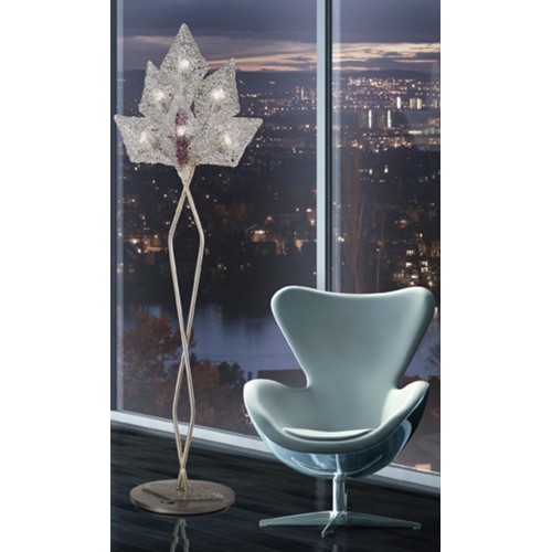 Floor lamp classic purple crystal nickel  BELL-118