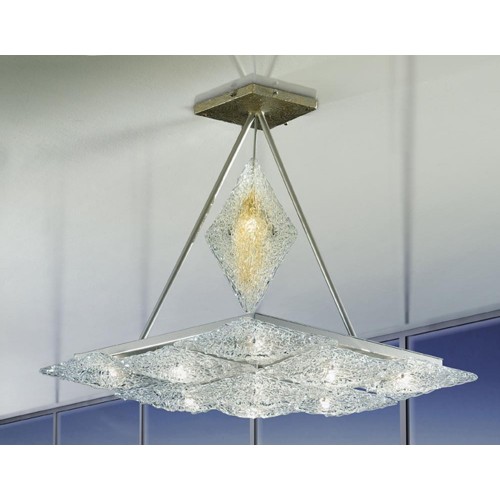 Classic suspension lamp amber crystal BELL-125