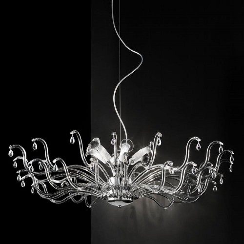 Classic pendant light crystal glass chrome BELL-127