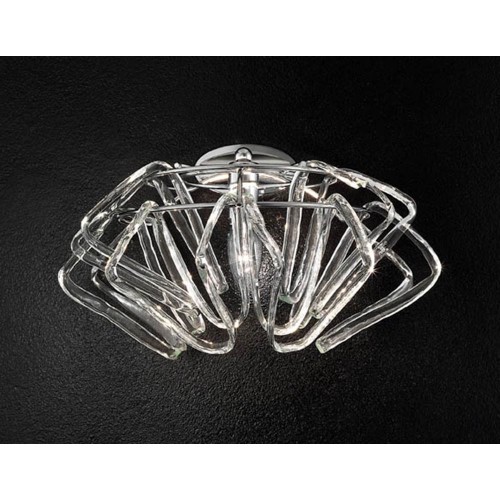 Classic wall light in chromed transparent crystal BELL-136