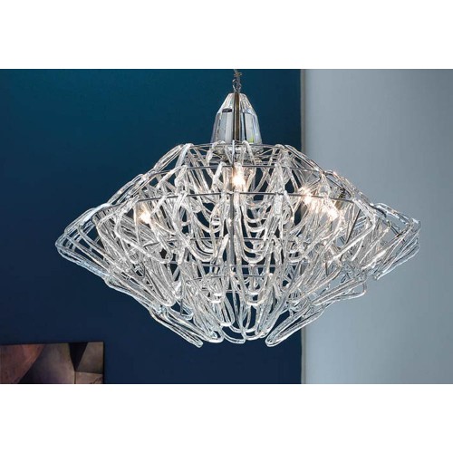 Classic pendant lamp in transparent crystal BELL-138