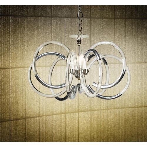 Classic pendant lamp in silver chromed crystal BELL-140