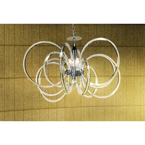 Classic pendant light in chromed crystal BELL -141